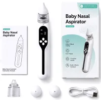 Дитячий акумуляторний назальний аспіратор Baby Nasal Aspirator NS-D1004 — електричний аспіратор для носа з насадками та вбудованою музикою через USB