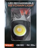 Світлодіодний ліхтарик брелок для ключів з підпалом Keychain Light W5147 ручний мультитул, міні світильник з прикурювачем, викруткою і карабіном USB