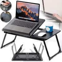 Складаний стіл для ноутбука XoKo NTB-005 до 22" портативна підставка столик для планшета з регулюванням нахилу і підстаканником MAG-842 Black Wood