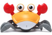Дитяча інтерактивна іграшка Краб Cartoon Crab HX155C бігаючий робот, краб-утікач з детектором перешкод, звуковими і світловими ефектами на батарейках